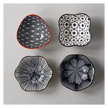 Imagem de Prato de lanche 4 Pçs/conjunto Molho de soja Molho de Soja Vinagre Tempero Prato Pequeno Nórdico Doméstico Criativo Prato Pequeno Molho/Tigelas de Mergulho Tigela de Lanche (Cor: 01) (1)