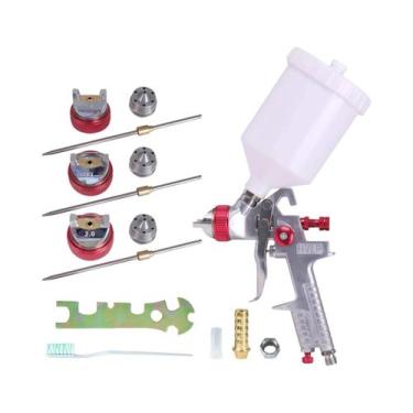 Imagem de Kit De Pistola De Pintura Profissional HVLP 600ML Com Bicos De 14, 17 