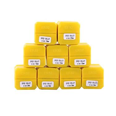 Imagem de lyrlody Conjunto de Coletor de Mola ER32, Alta Precisão de 2-20mm Máquina de Gravura CNC e Ferramenta de Torno de Moagem, Aço de Mola de 65 Mn, Desempenho Estável, Trabalho Fino, Aplicação Versátil, 9