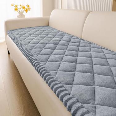 Imagem de Smiry Capa de sofá para animais de estimação, lavável, felpuda e antiderrapante, para 3 almofadas, capas de sofá macias que protegem contra animais de estimação (cinza, 70 x 180 cm)