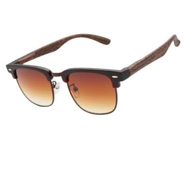 Imagem de Óculos de Sol Premium Club Clássico Retrô Oldstyle Vintage Steampunk UV400 Unissex Masculino Feminino - Modelo Lyon - Cacife Brand (Marrom)