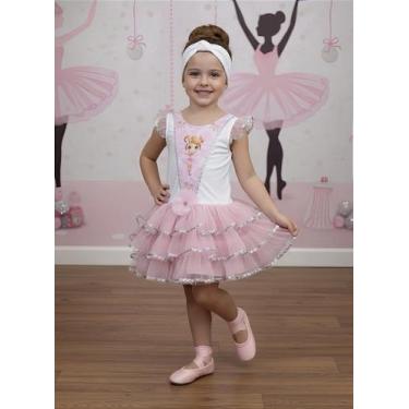 Imagem de Fantasia Infantil da Bailarina Encantada com Faixa de Cabelo para Fest