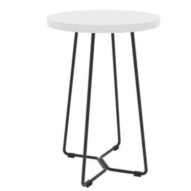 Imagem de Mesa Lateral Pix com Estrutura Preta e Tampo Branco - Maiart
