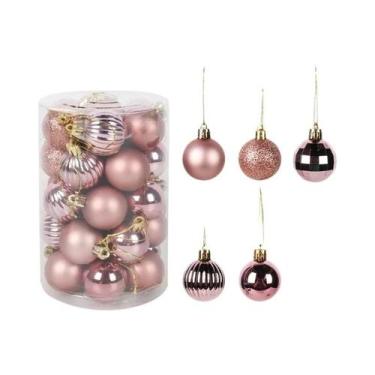 Imagem de Bolas De Natal De 4cm, 34 Peças, Enfeites Para Decoração De Árvore, De