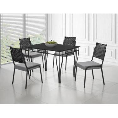 Imagem de Conjunto mesa gourmet dc 1,20x0,80 vd serig-4 cad.rainha new junco dc-
