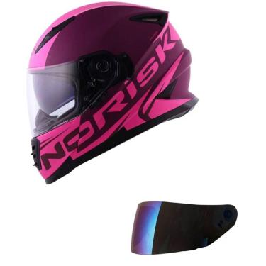 Imagem de Capacete Norisk Soul II Manty Rosa Mais Viseira Camaleão