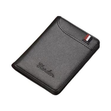 Imagem de Carteira Vertical Ultra-Fina Minimalista Masculina, Porta-Cartões Pers