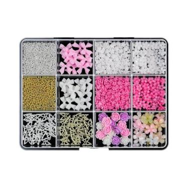 Imagem de Acessórios De Unha Kawaii 3D Com Laços De Fita, Laços De Resina Com 12