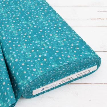 Imagem de Tecido acolchoado de algodão premium com corte de 3 jardas vendido por The Yard - Coleção Vintage Threads - 111,8 cm de largura - 100% algodão - Quilting, costura, artesanato - Pontos azul-petróleo