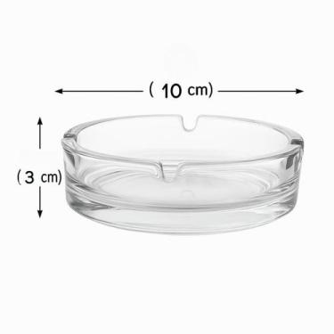Imagem de Cinzeiro de Vidro Clássico Redondo com 4 Apoios 10 cm - Bialluz