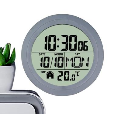 Imagem de Relógio de parede para banheiro – Relógio de bateria de banheiro com , acessórios de chuveiro à prova d'água com data de temperatura para escritório, spa, casa, apartamento, cozinha, dormitório