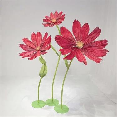 Imagem de Conjunto de flores de papel gigantes - Decorações de margaridas artificiais para exibição floral de aniversário, casamento e festa - Enormes arranjos para decoração de fundo de banquete