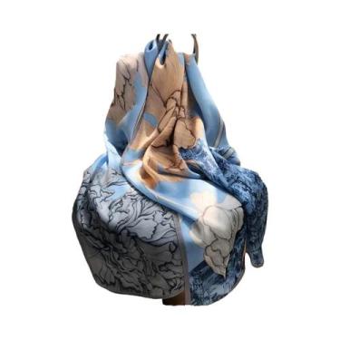 Imagem de Lenço de primavera feminino design de luxo material de poliéster lenço