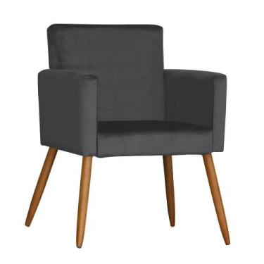 Imagem de Poltrona larissa suede grafite pes palit - DRossi