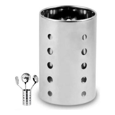 Imagem de KIT 2 Porta Talheres Escorredor Aço Inox Vazado Cozinha - ORIGINAL LIN