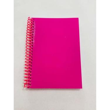 Imagem de Caderno A6 sem pauta 15x10,5 cm capa dura, caderneta compacta para anotações, bloco portátil alternativa ao caderno A5 e cadernos para uso diário e organização (A6 Rosa)