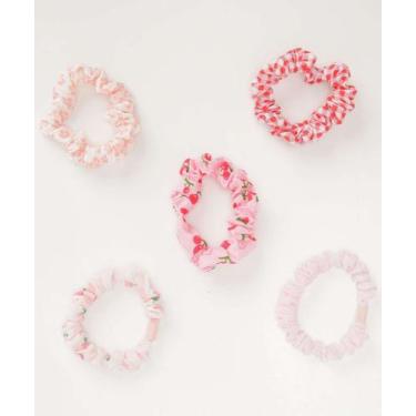 Imagem de Kit 5 Elásticos Para Cabelo Feminino Marisa-87496, UN, Rosa
