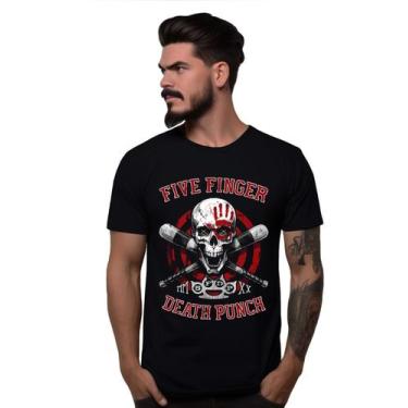 Imagem de Camiseta Preta Banda Five Finger Death Punch Bomber Rock, G