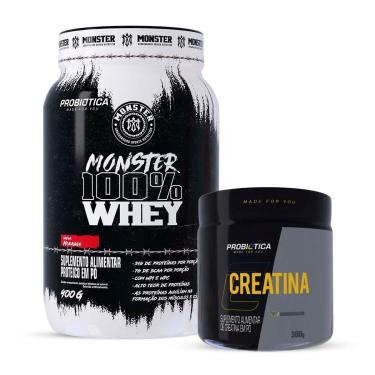Imagem de Kit Monster Whey 900g Probiótica com Creatina 300g Original-Unissex