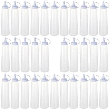 Imagem de Kit 32 Bisnagas Plásticas Grandes 400ml Maionese Ketchup Mostarda Plas