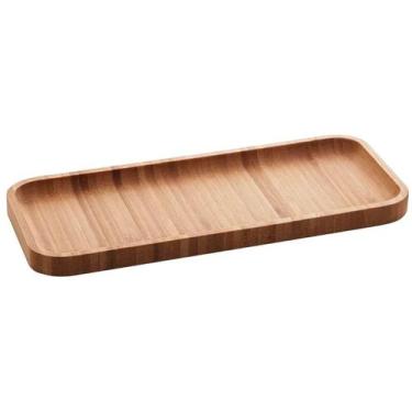 Imagem de 24 Petisqueiras Bandejas Retangulares de Bambu 28x11cm Lyor Hire Porta