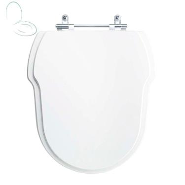 Imagem de Assento Sanitário Tampa De Vaso Branco Mdf Laqueado Hampton Para Bacia Incepa