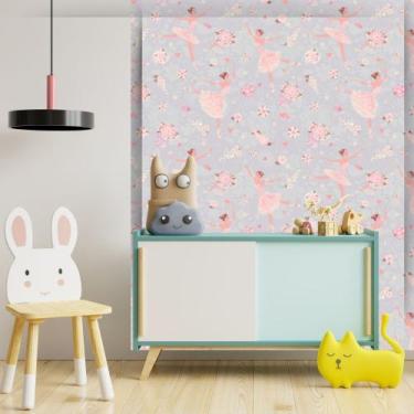 Imagem de Papel de Parede Adesivo Autocolante Decorativo Bailarina Lilás 10 METR