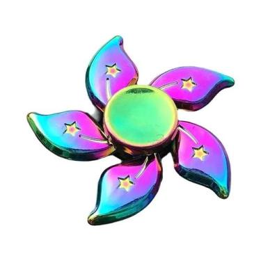 Imagem de Fidget Spinner De Metal Com Gradiente Arco-Íris, Rolamento Silencioso,