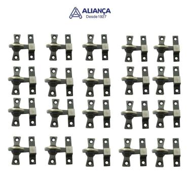 Imagem de Kit 20 Unidades Tranqueta Porta e Janela Niquelada 86108/2 Aliança