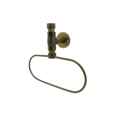 Imagem de Acessório Industrial Rústico Banheiro Lavatório Porta Toalha Argola Dourado Ouro Velho Metal Luxo