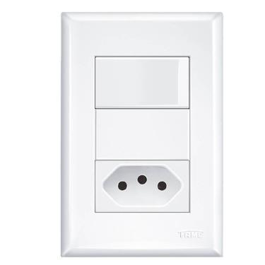 Imagem de 2 Interruptores Simples +1 Tomada 2p+t 10a 250 Volts 2921 Fame 2 Interruptores Simples +1 Tomada