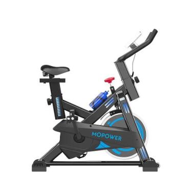 Imagem de Bicicleta Ergométrica Spinning Inércia 17kg Até 120kg Cor Preta e Azul