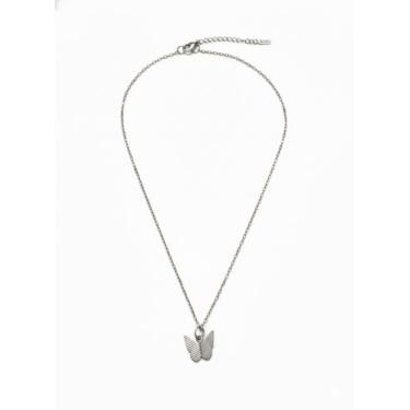 Imagem de Colar Gargantilha Borboleta Banhado Ouro / Prata 40cm + 5cm - RL STAR,