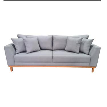 Imagem de Sofá Pierri Tecido Acquablock Impermeável Pé Base Madeira 210cm - 4R E