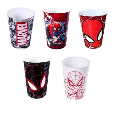 Imagem de Kit 5 Homem Aranha 320 ml Lembrancinhas Festa Infantil Aniversário Col