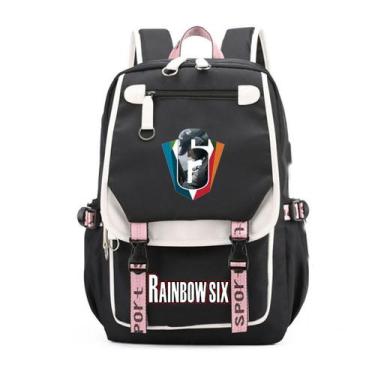 Imagem de Mochila escolar infantil Rainbow6 Impressa em 3D Oxford 31x19x46cm - y
