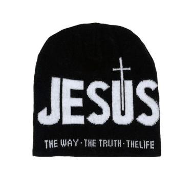 Imagem de Chapéu de malha Winter Beanie Jesus Anime Soft Ski para adultos - Yiwe