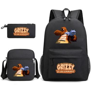 Imagem de Mochila escolar G-rizzys Cartoon Kids 3 unidades/conjunto de lona - yi