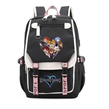Imagem de Mochila escolar infantil Kingdoms Hearts 3D Oxford 31x19x46cm - yiweis