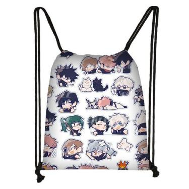 Imagem de Bolsa com cordão Jujutsus Kaisens Itadoris Yujis Poliéster 32x38cm - Y