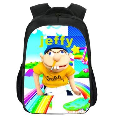 Imagem de Mochila Jeffy Boy Kids School Poliéster Impressão 3D 26x14x34cm - yiwe