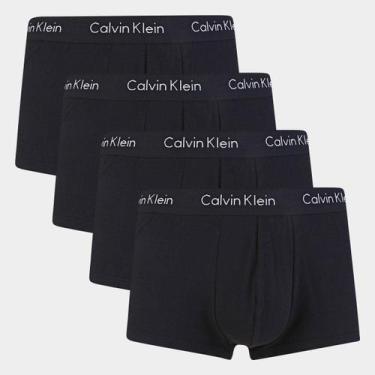 Imagem de Kit Cueca Calvin Klein Trunk Low Rise 4 Peças, Preto, M