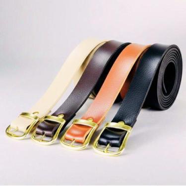 Imagem de Cinto Feminino Kit c4 material sintético Preto Marrom Caramelo Off Wri