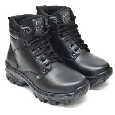 Imagem de Bota Coturno Preto 100 Couro com C.A bico PVC REF04 Preto - GM GOD, Pr