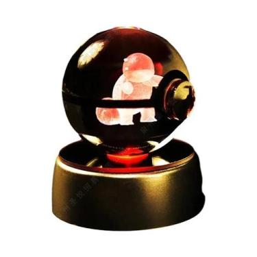 Imagem de Lâmpada Noturna 3D Pikachu Gengar Mewtwo Estátua De Bola De Cristal Po