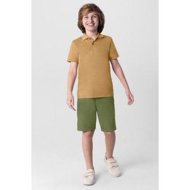 Imagem de Camisa polo infantil menino em meia malha Brandili, Marrom, 10