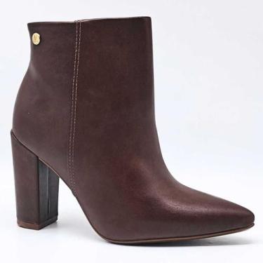 Imagem de Bota Cano Curto Vizzano Feminina Salto Grosso Alto Elegante 3105.100, 