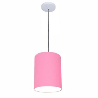Imagem de Luminária Pendente Vivare Free Lux Md-4104 Cúpula em Tecido, Rosa, Tel