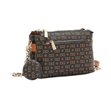 Imagem de Bolsa FemininaTransversal Chenson CG85408 Monograma Elegance Cor: Café
