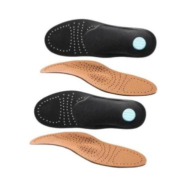Imagem de Palmilhas Ortopédicas De Couro Respirável Com Suporte Para Arco De Pés